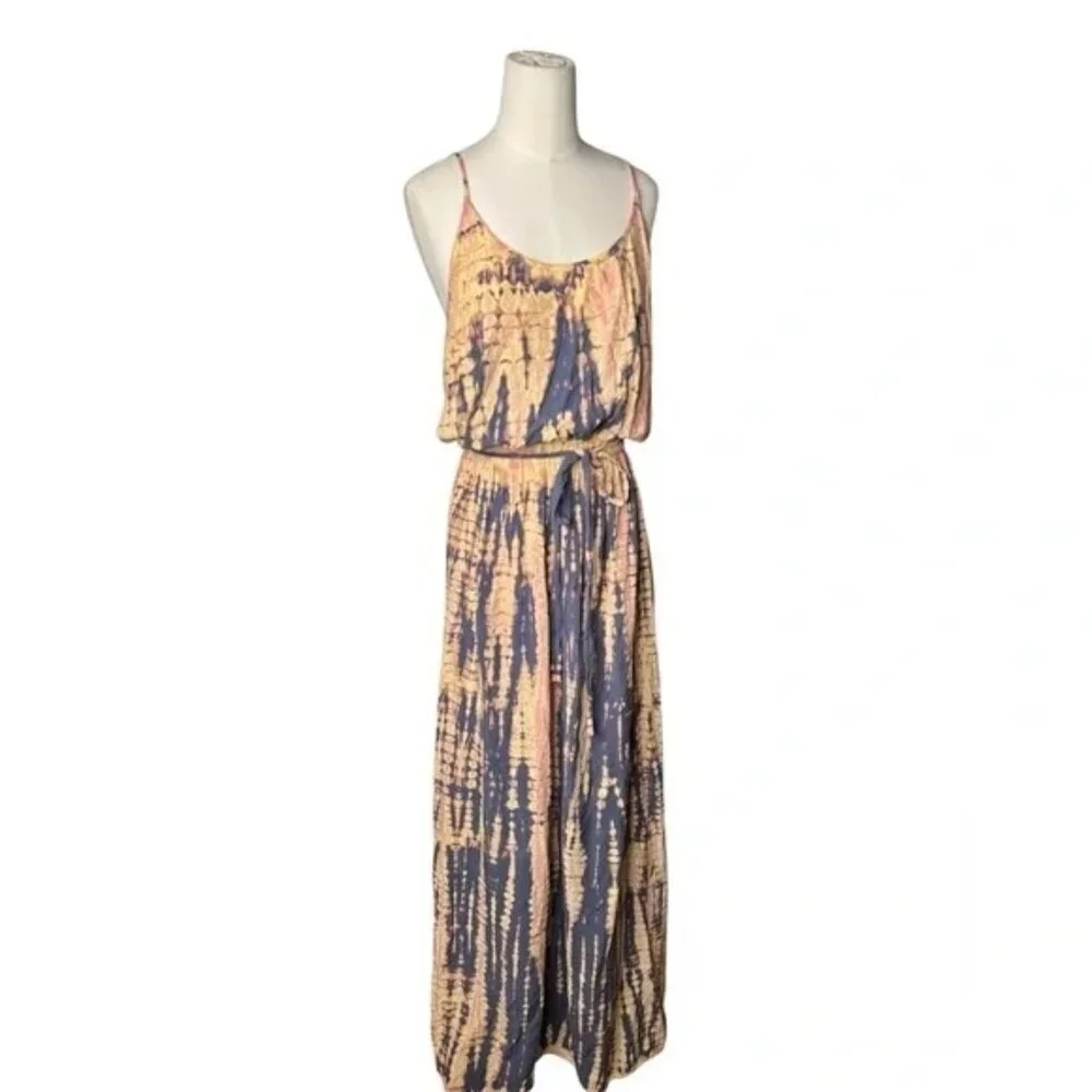 MICHAEL STARS - Jenna Tie Waist Maxi Dress Tie Dye Size L - Picture 5 of 8